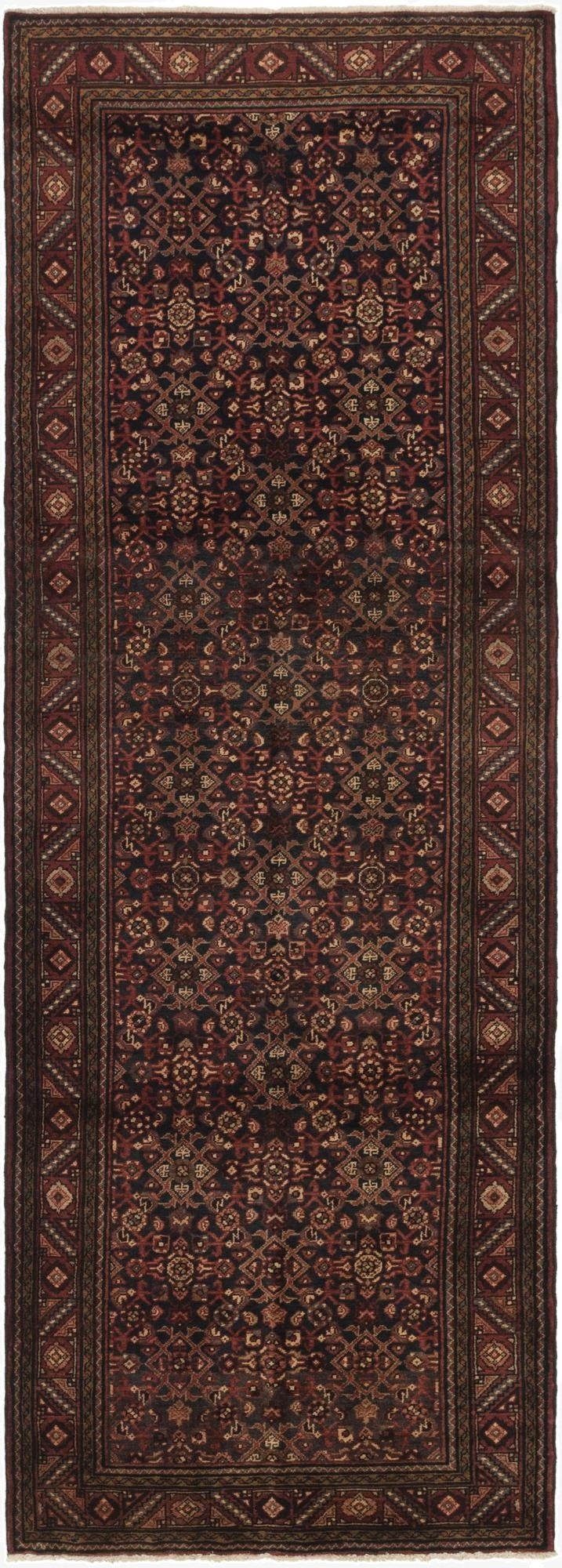  3' 10 x 11' 3  Hand Knotted Shahsavand Persian Wool Runner Rug