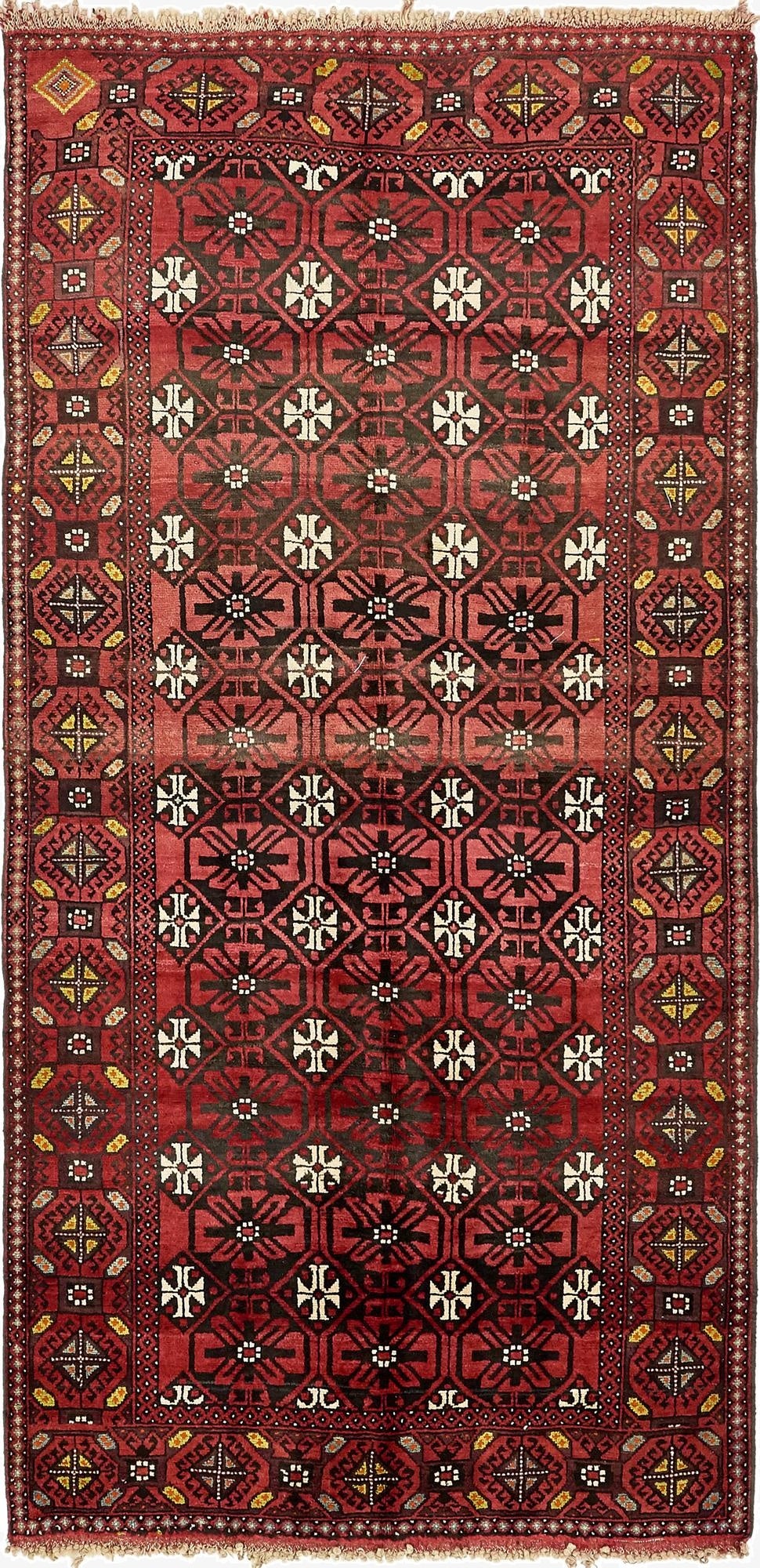  4' 10 x 9' 10  Hand Knotted Shiraz Persian Wool Runner Rug