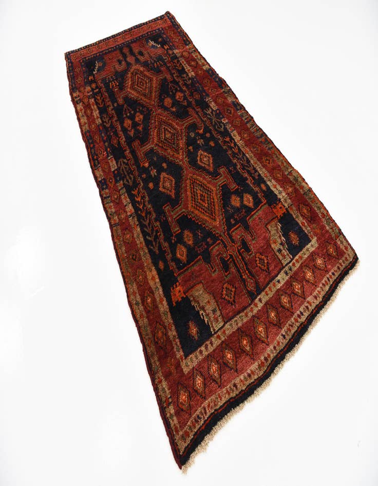 Detail image of  4' 5 x 9'  Hand Knotted Sirjan Persian Wool Runner Rug