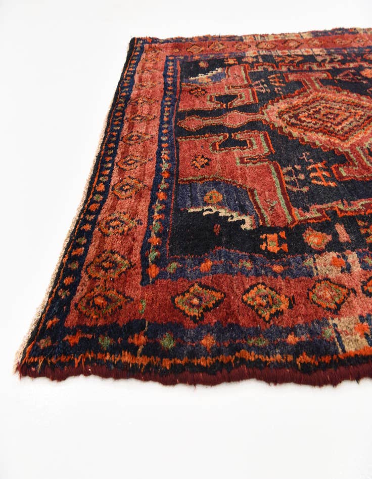 Detail image of  4' 5 x 9'  Hand Knotted Sirjan Persian Wool Runner Rug