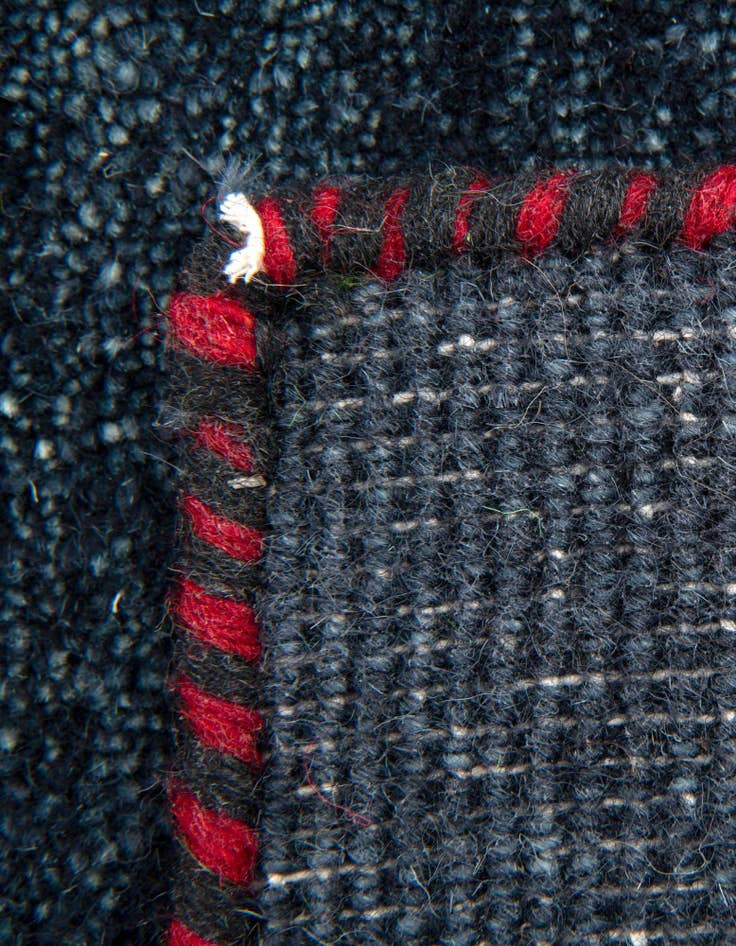 Detail image of  2' 7 x 6' 7  Hand Knotted Solid Gabbeh Wool Runner Rug