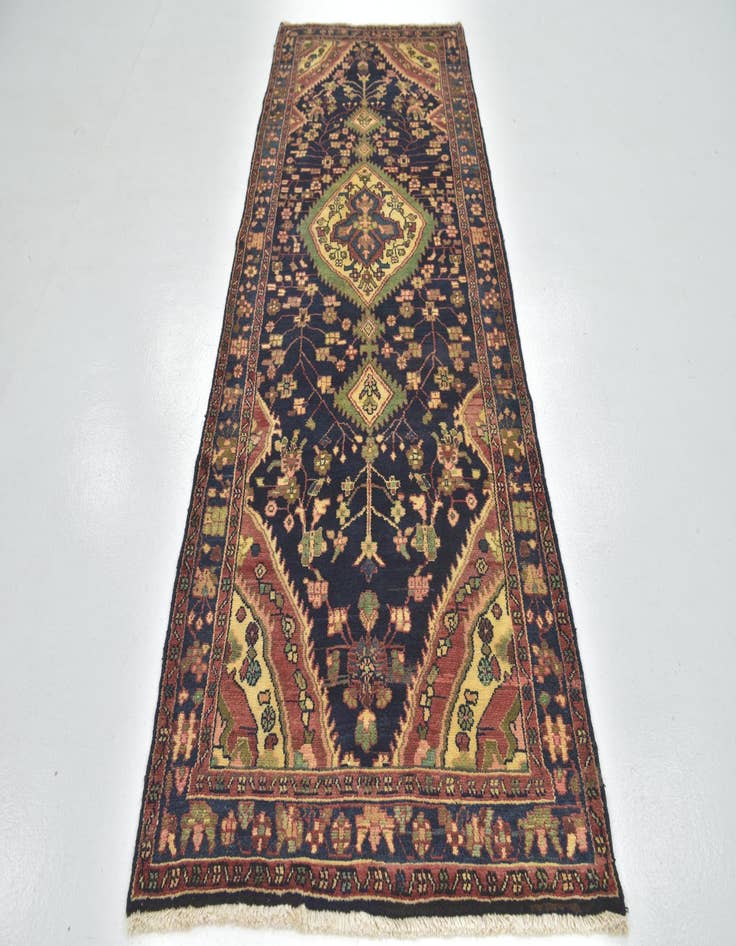 Detail image of 3' 7 x 9' 9 Hand Knotted Tuiserkan Persian Wool Runner Rug