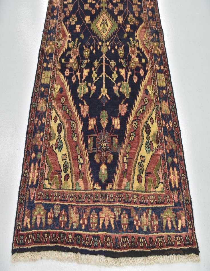 Detail image of 3' 7 x 9' 9 Hand Knotted Tuiserkan Persian Wool Runner Rug