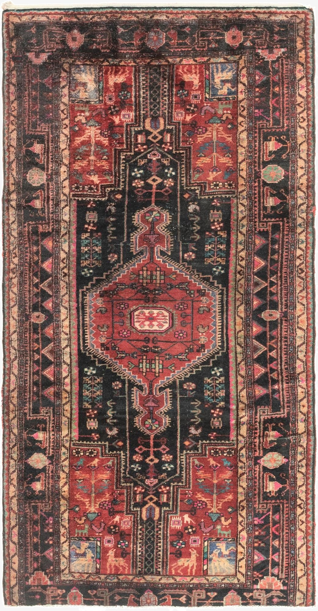  4' 8 x 9' 7  Hand Knotted Tuiserkan Persian Wool Runner Rug