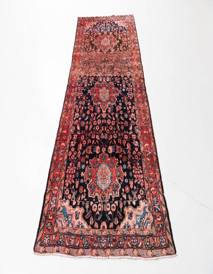 Detail image of  4' 1 x 9' 3  Hand Knotted Ultra Vintage Persian Wool Runner Rug