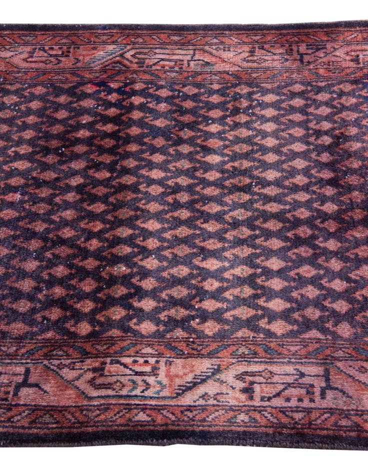 Detail image of  3' 7 x 10' 3  Hand Knotted Ultra Vintage Persian Wool Runner Rug