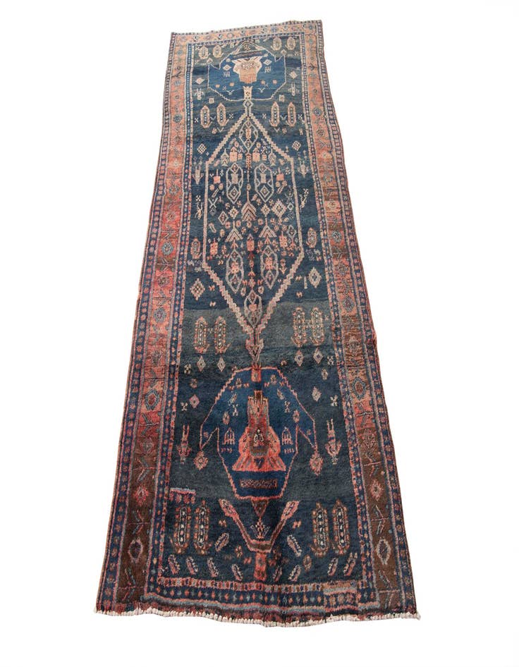 Detail image of  4' 2 x 9' 2  Hand Knotted Ultra Vintage Persian Wool Runner Rug