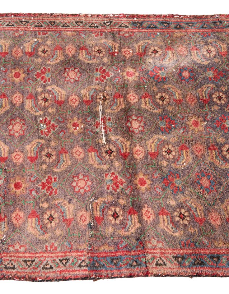 Detail image of  2' 8 x 6' 7  Hand Knotted Ultra Vintage Persian Wool Runner Rug