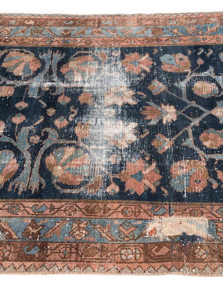 Detail image of  4' x 9' 7  Hand Knotted Ultra Vintage Persian Wool Runner Rug