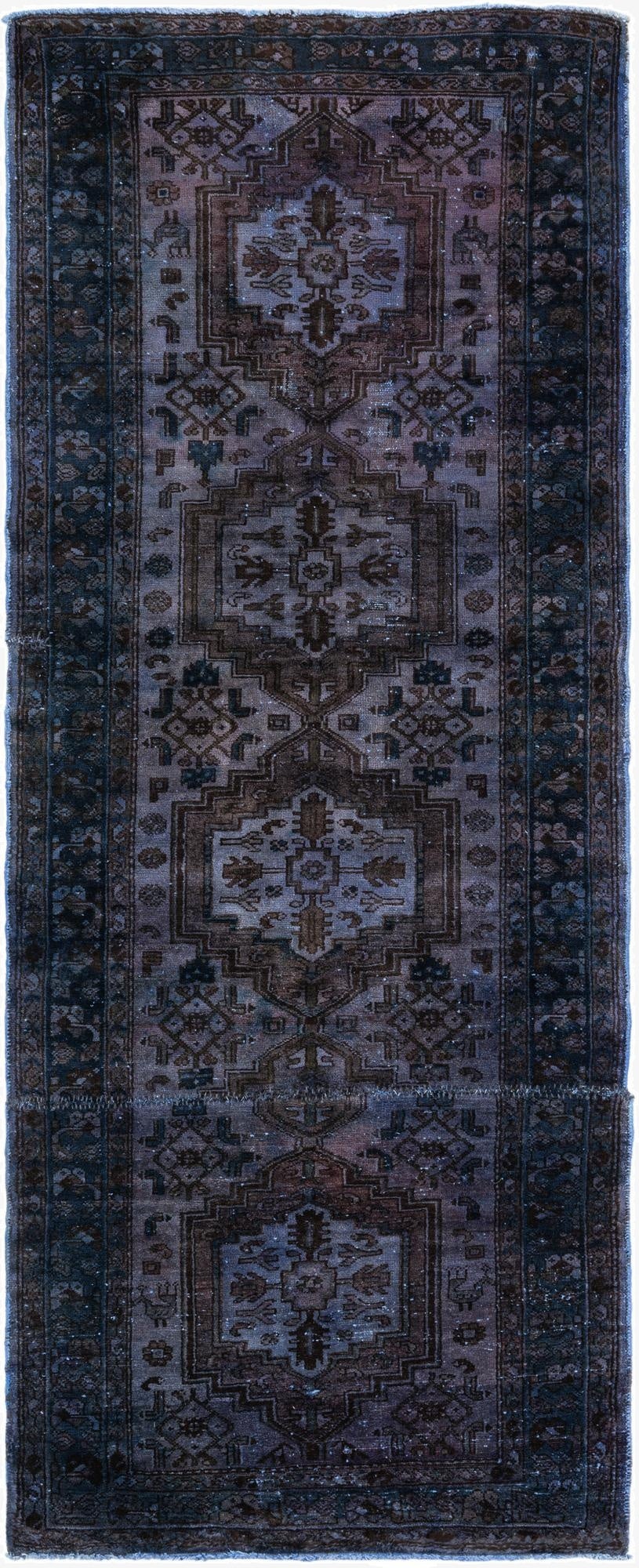  3' 6 x 8' 10  Hand Knotted Ultra Vintage Persian Wool Runner Rug