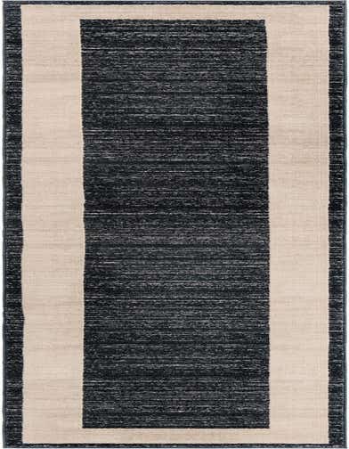 A 14 ft runner rug from the Uptown Collection, featuring a dark navy blue center with light beige borders, ideal for a hallway.