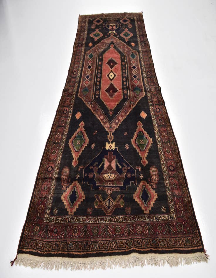 Detail image of  4' 10 x 10' 9  Hand Knotted Zanjan Persian Wool Runner Rug