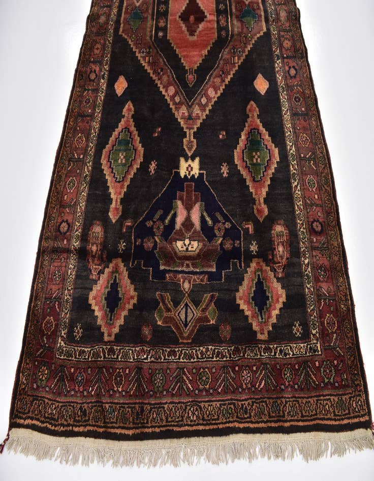 Detail image of  4' 10 x 10' 9  Hand Knotted Zanjan Persian Wool Runner Rug