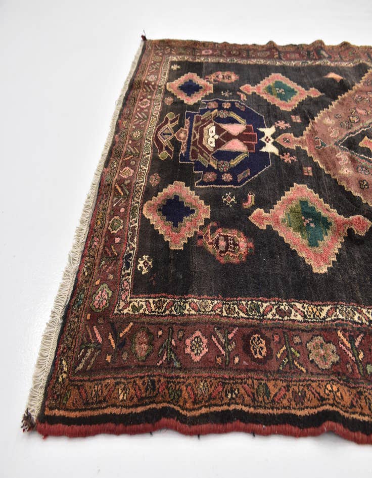 Detail image of  4' 10 x 10' 9  Hand Knotted Zanjan Persian Wool Runner Rug