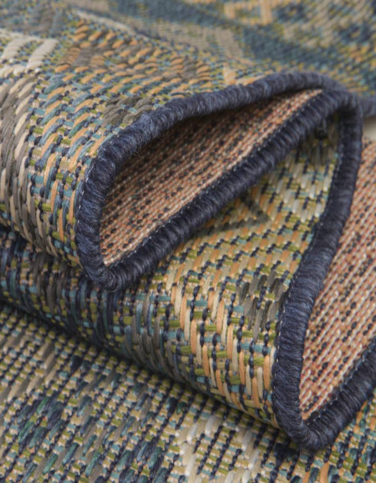 Detail image of  5' 3 x 5' 3  Washable Baja Indoor / Outdoor Square Rug