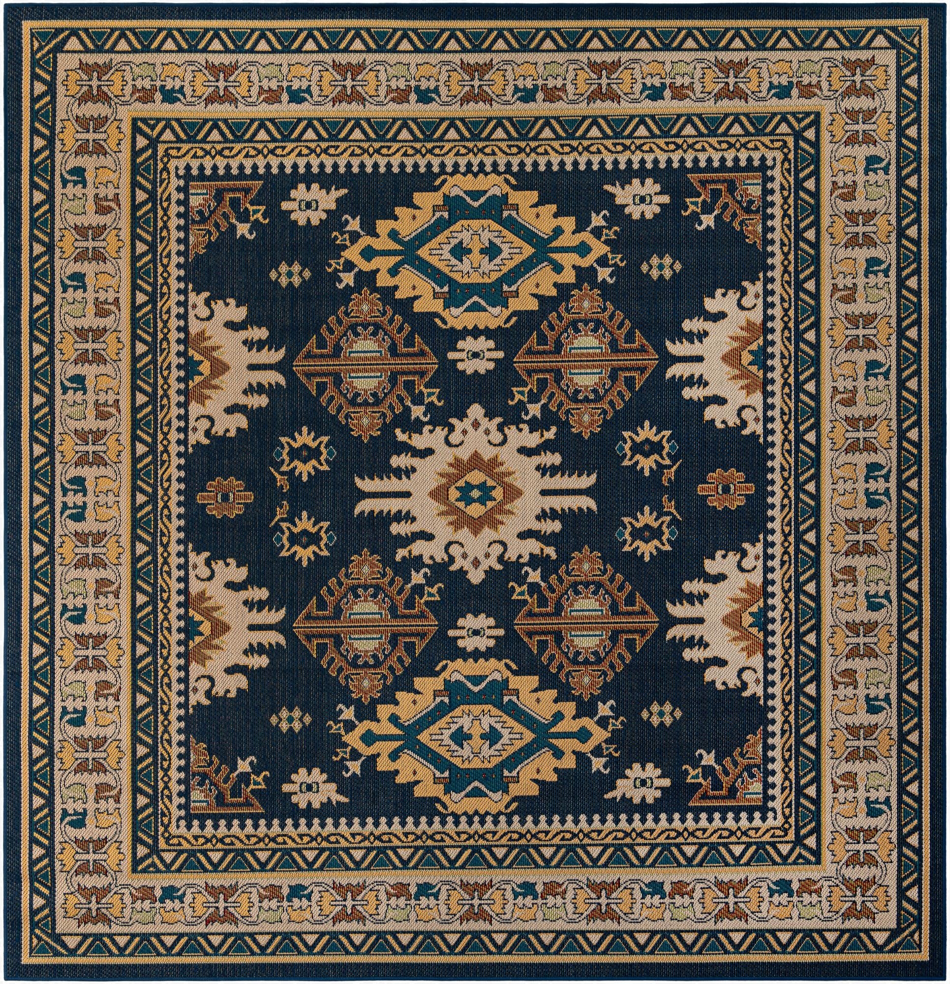  10' x 10'  Washable Baja Indoor / Outdoor Square Rug