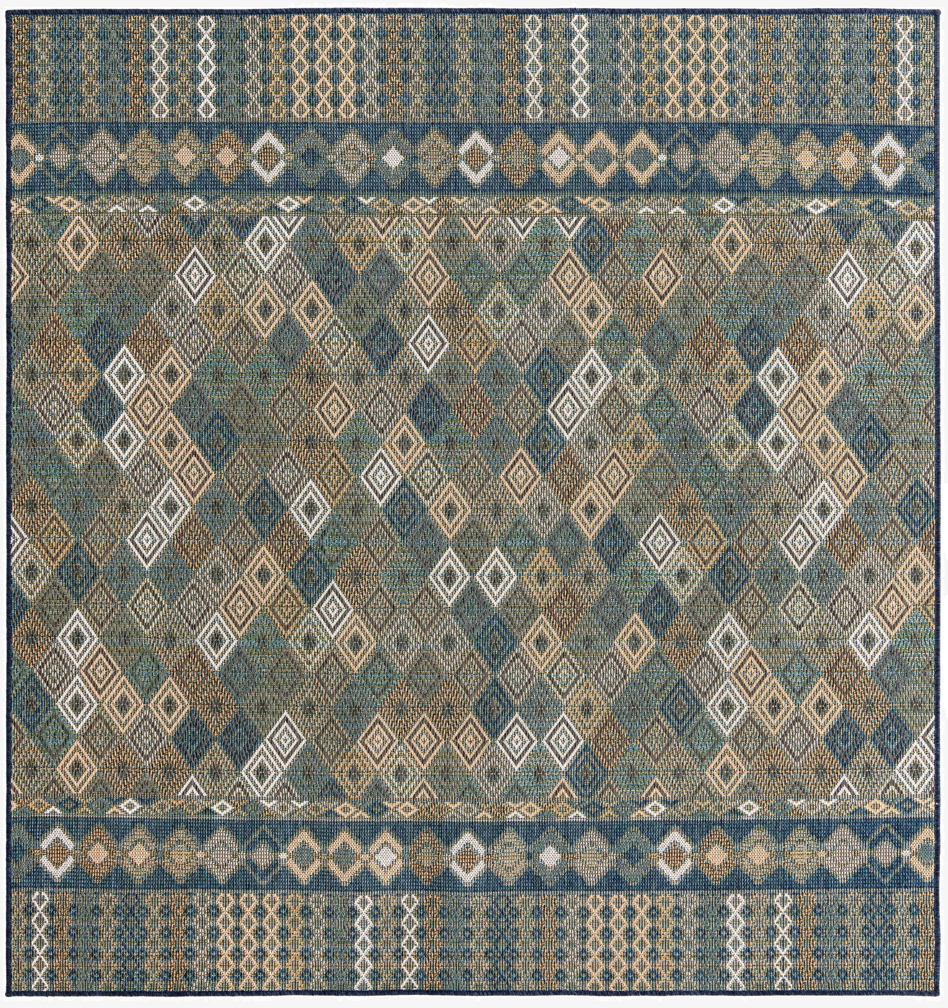  7' 10 x 7' 10  Washable Baja Indoor / Outdoor Square Rug