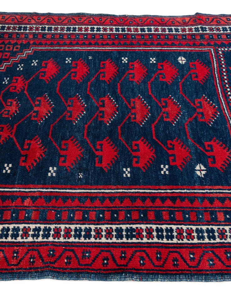 Detail image of  2' 8 x 3' 3  Hand Knotted Balouch Persian Wool Square Rug