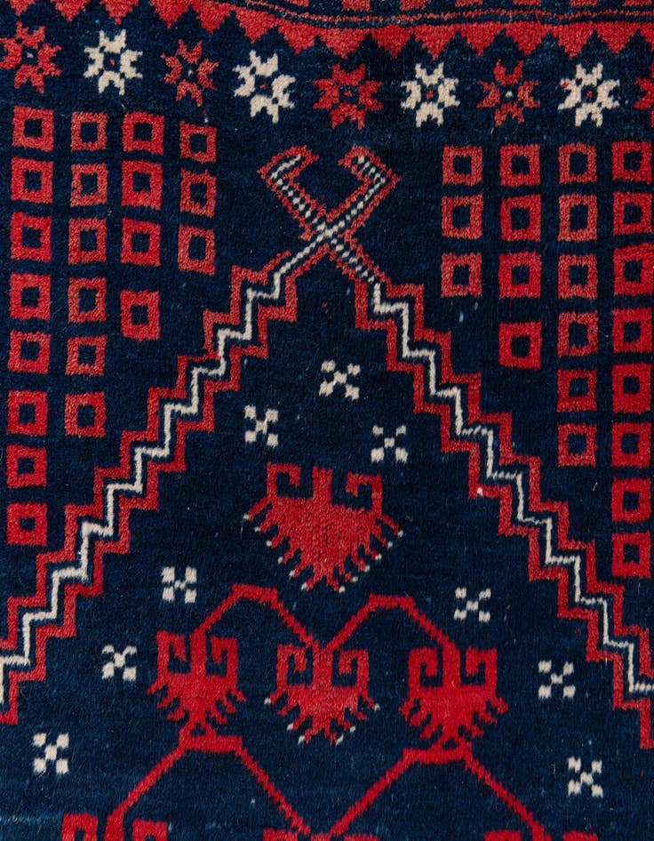 Detail image of  2' 8 x 3' 3  Hand Knotted Balouch Persian Wool Square Rug