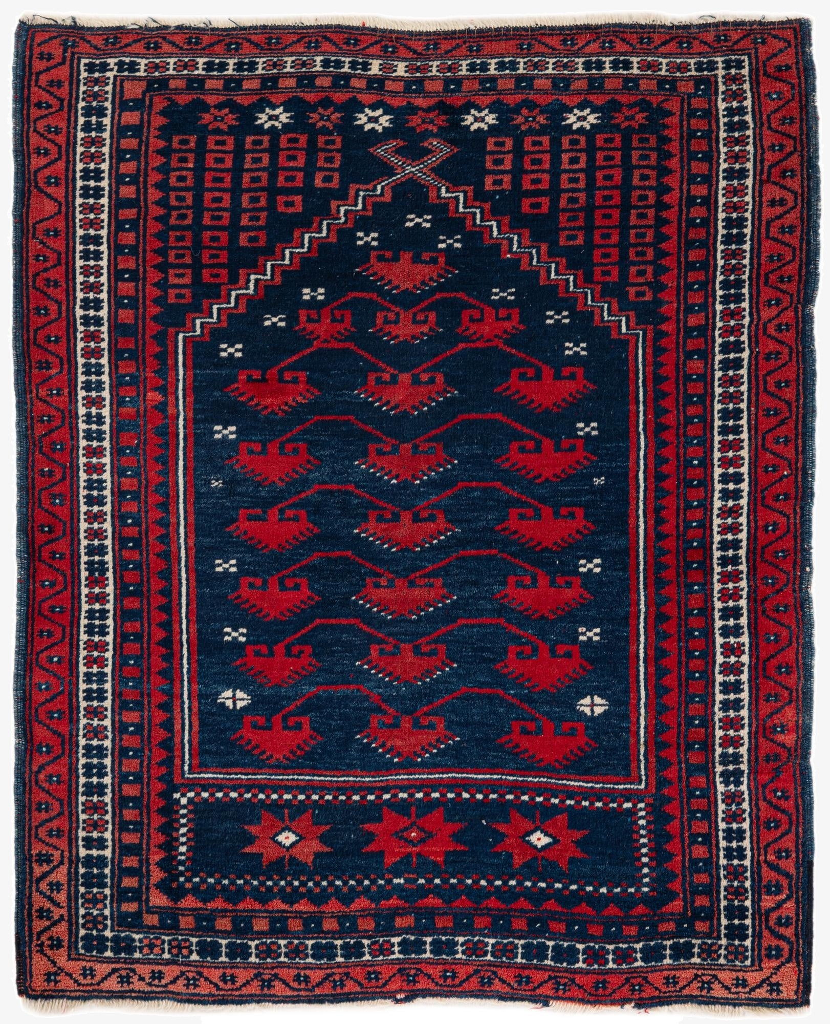  2' 8 x 3' 3  Hand Knotted Balouch Persian Wool Square Rug