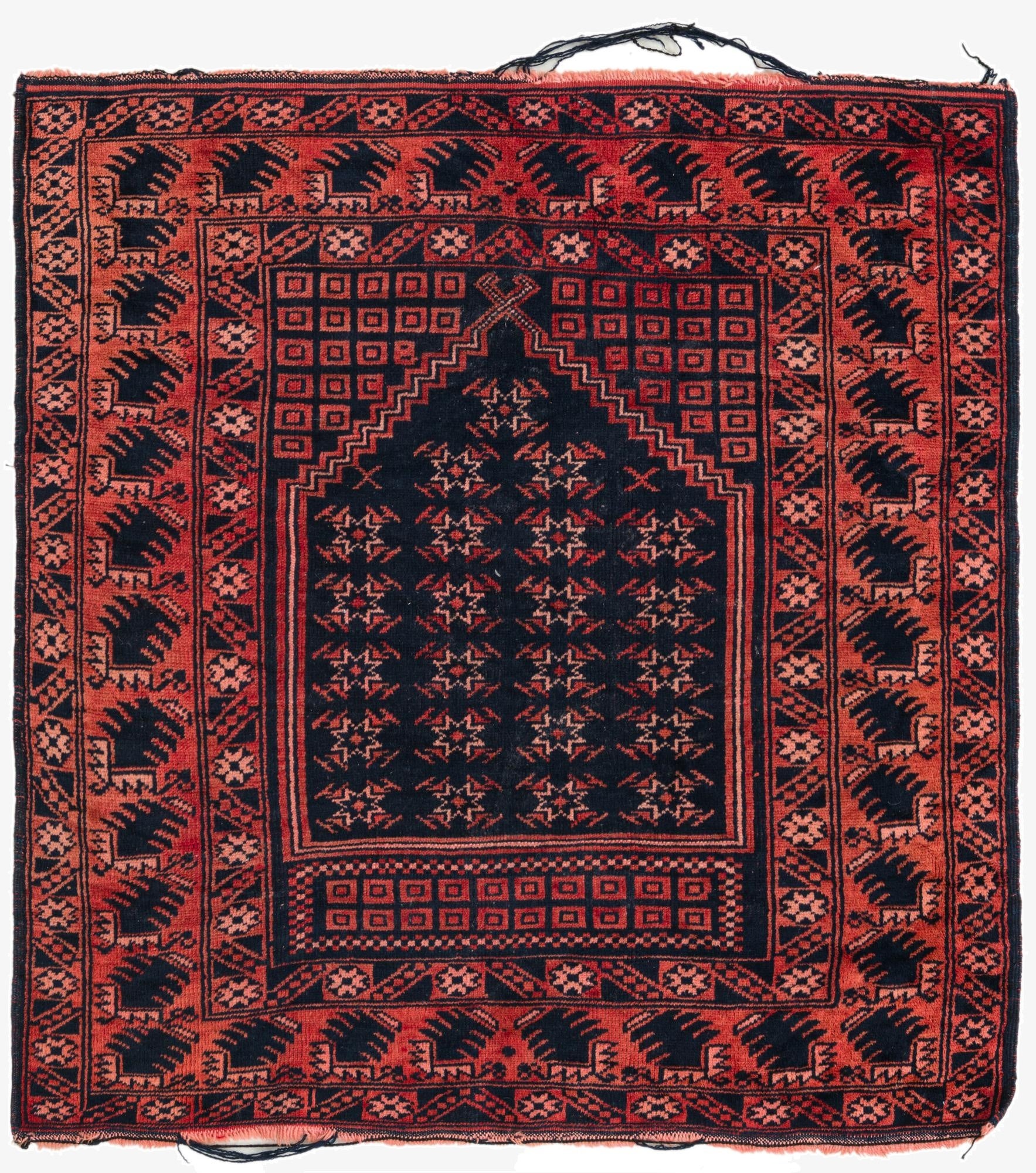  3' 4 x 3' 7  Hand Knotted Balouch Persian Wool Square Rug