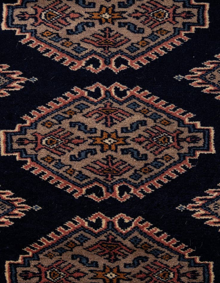 Detail image of  6' 7 x 6' 8  Hand Knotted Bokhara Oriental Wool Square Rug