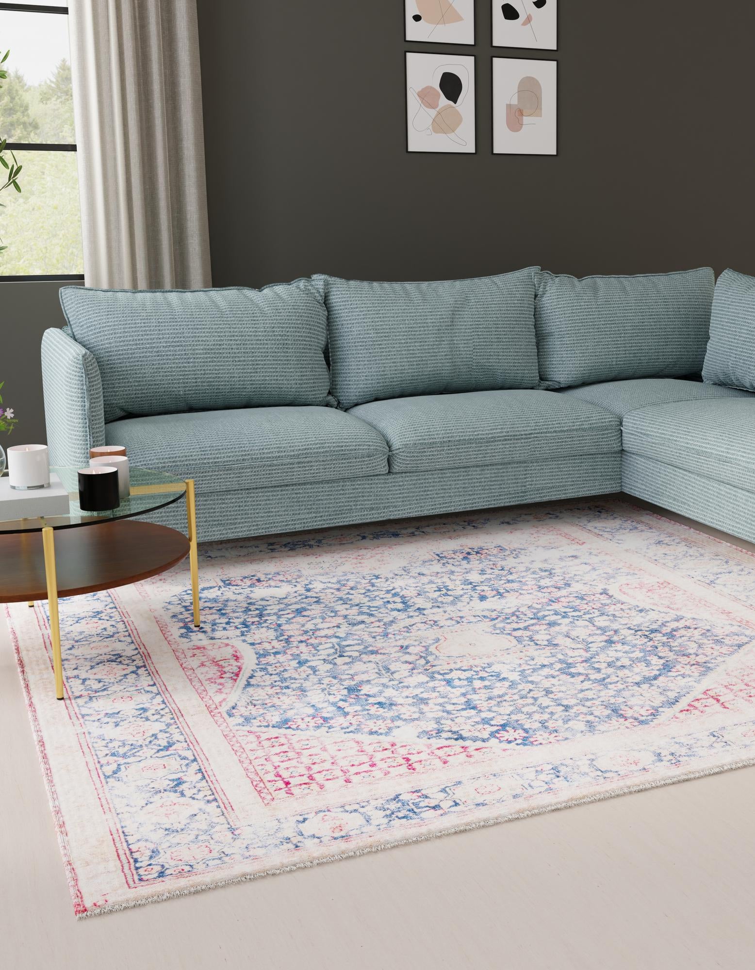 Navy Blue 7' 9 x 7' 9 Boutique Square Rug | Rugs.com