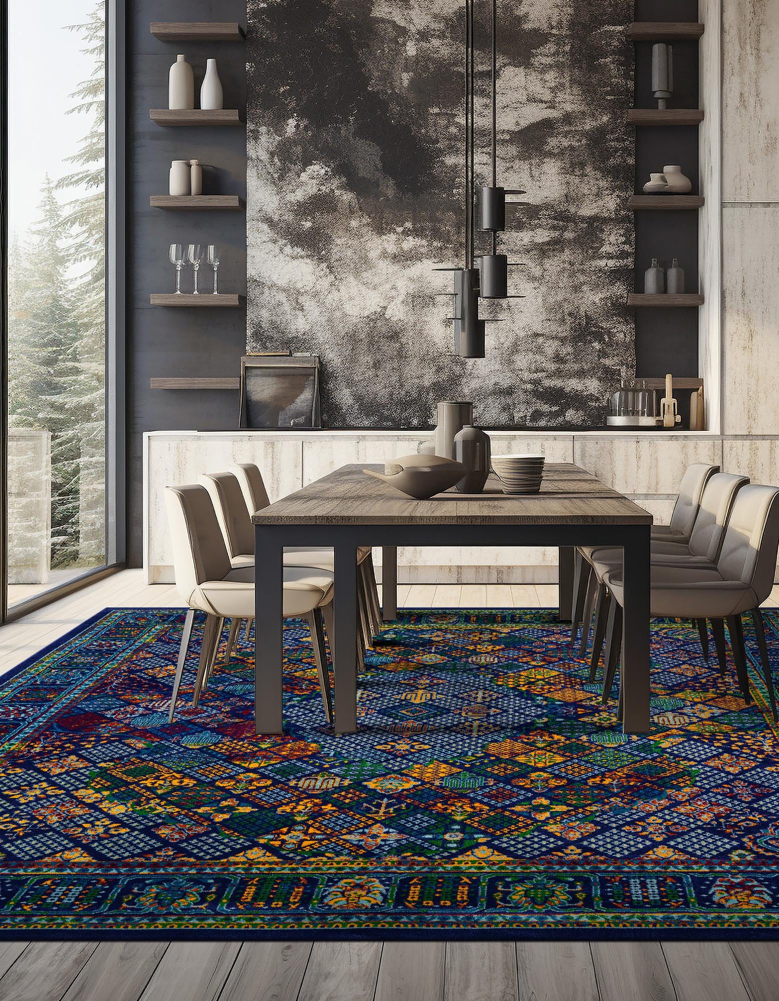 Navy Blue 10' x 10' Calypso Square Rug | Rugs.com