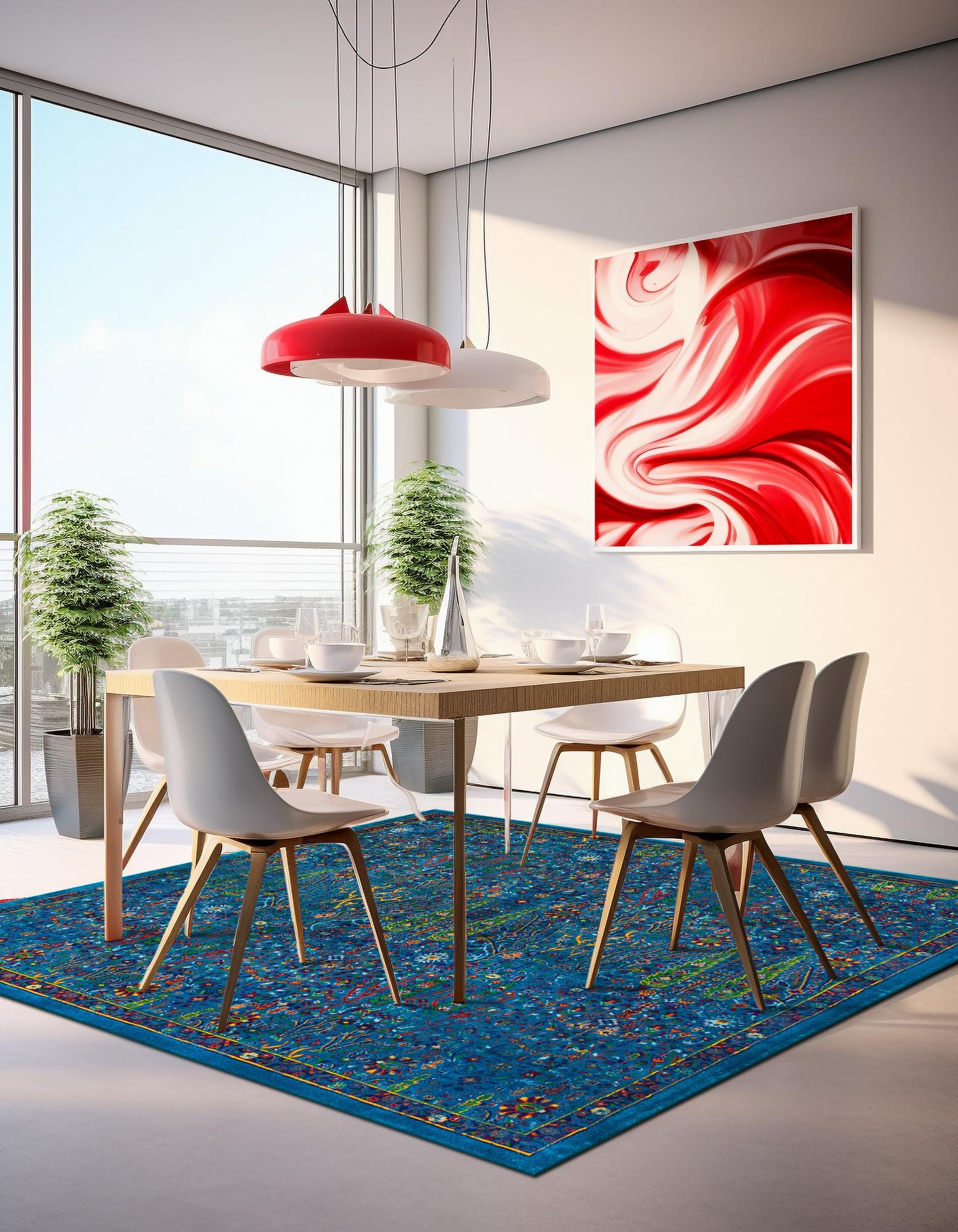Navy Blue 10' x 10' Calypso Square Rug | Rugs.com
