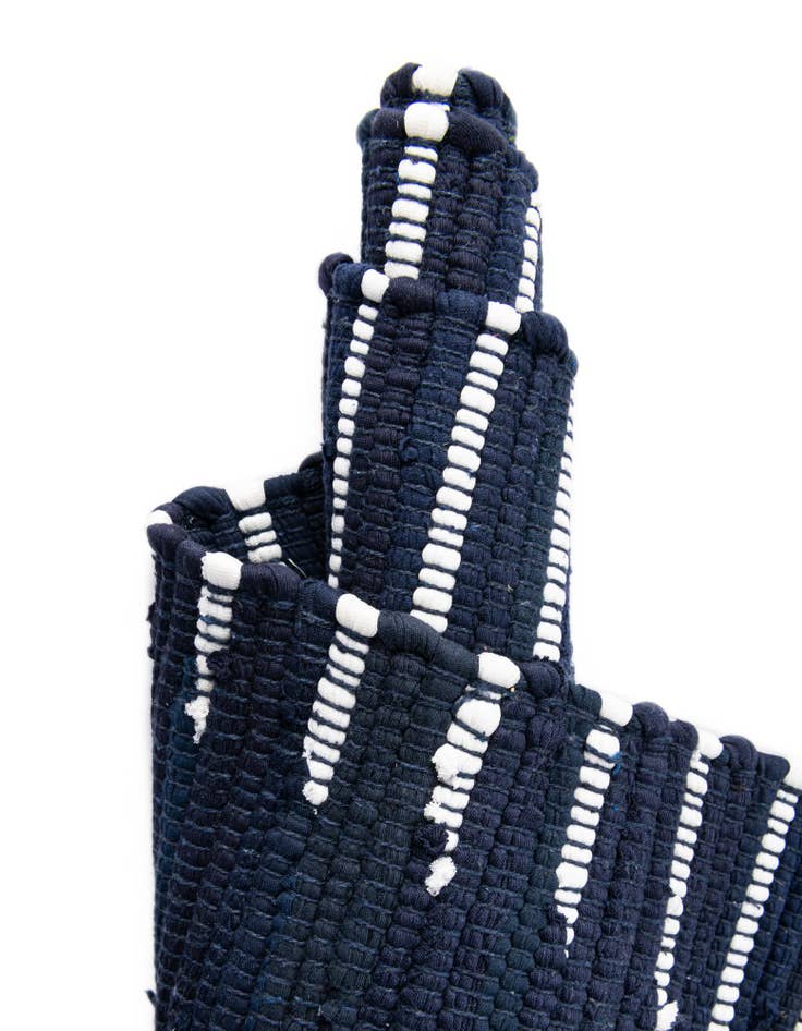 Detail image of  7' 1 x 7' 1  Hand Woven Chindi Cotton Square Rug