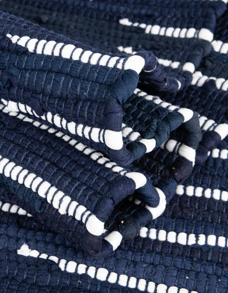 Detail image of  7' 1 x 7' 1  Hand Woven Chindi Cotton Square Rug