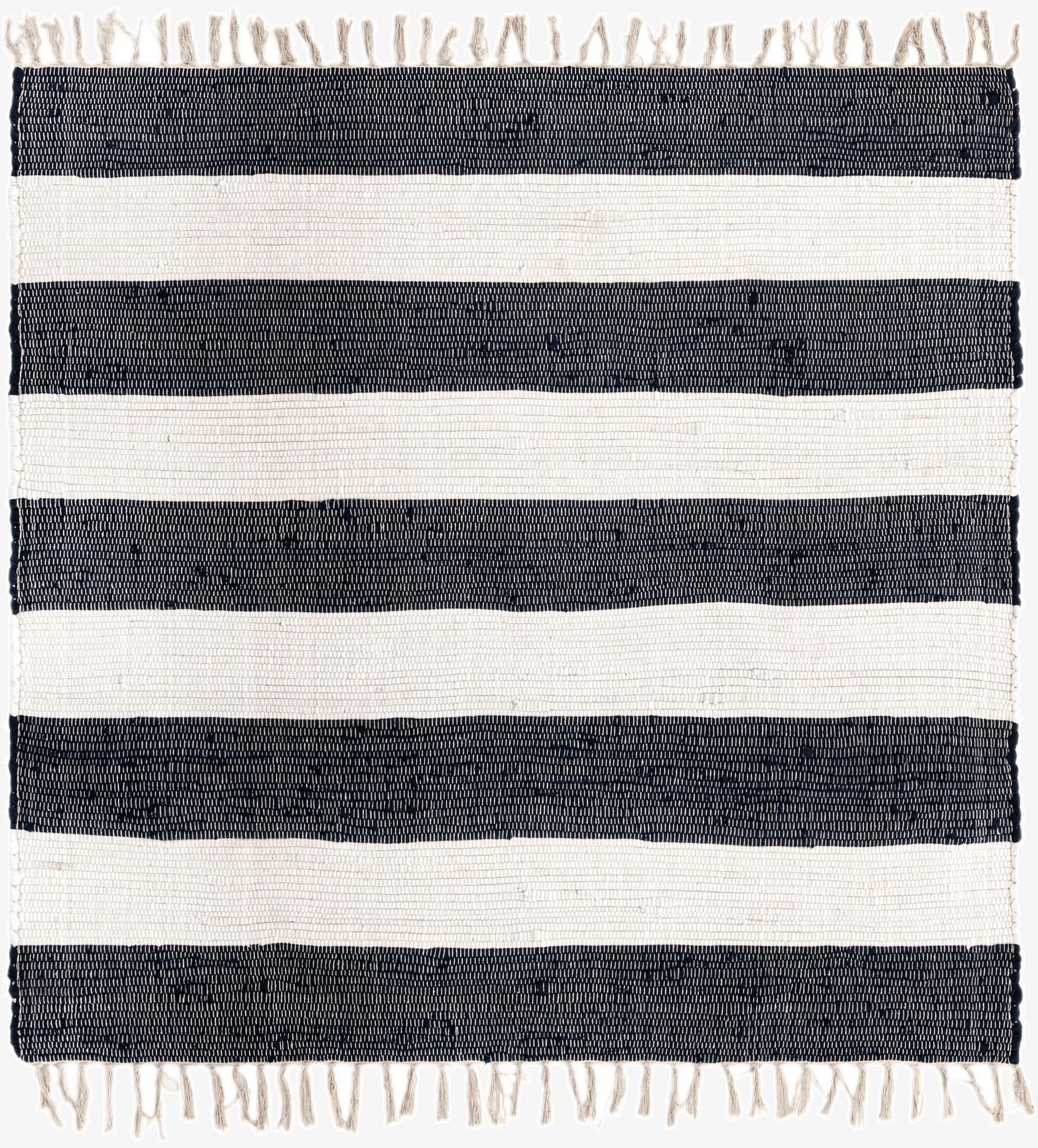  5' 1 x 5' 1  Hand Woven Chindi Rag Square Rug