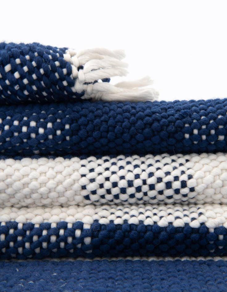 Detail image of  7' 10 x 7' 10 Eco Plaid   Washable Indoor / Outdoor Square Rug