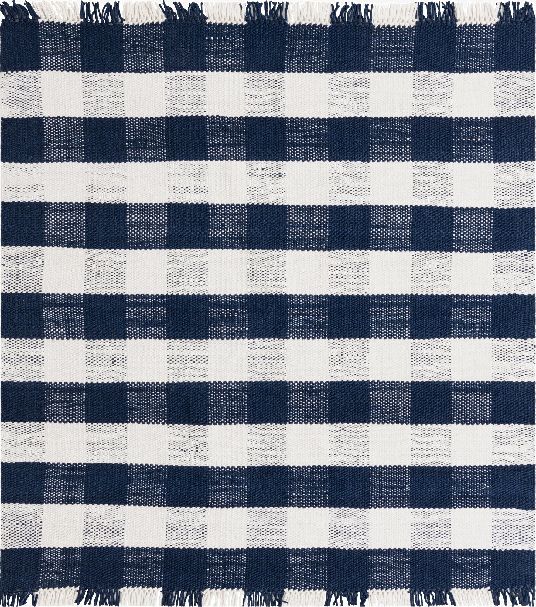  7' 10 x 7' 10 Eco Plaid   Washable Indoor / Outdoor Square Rug
