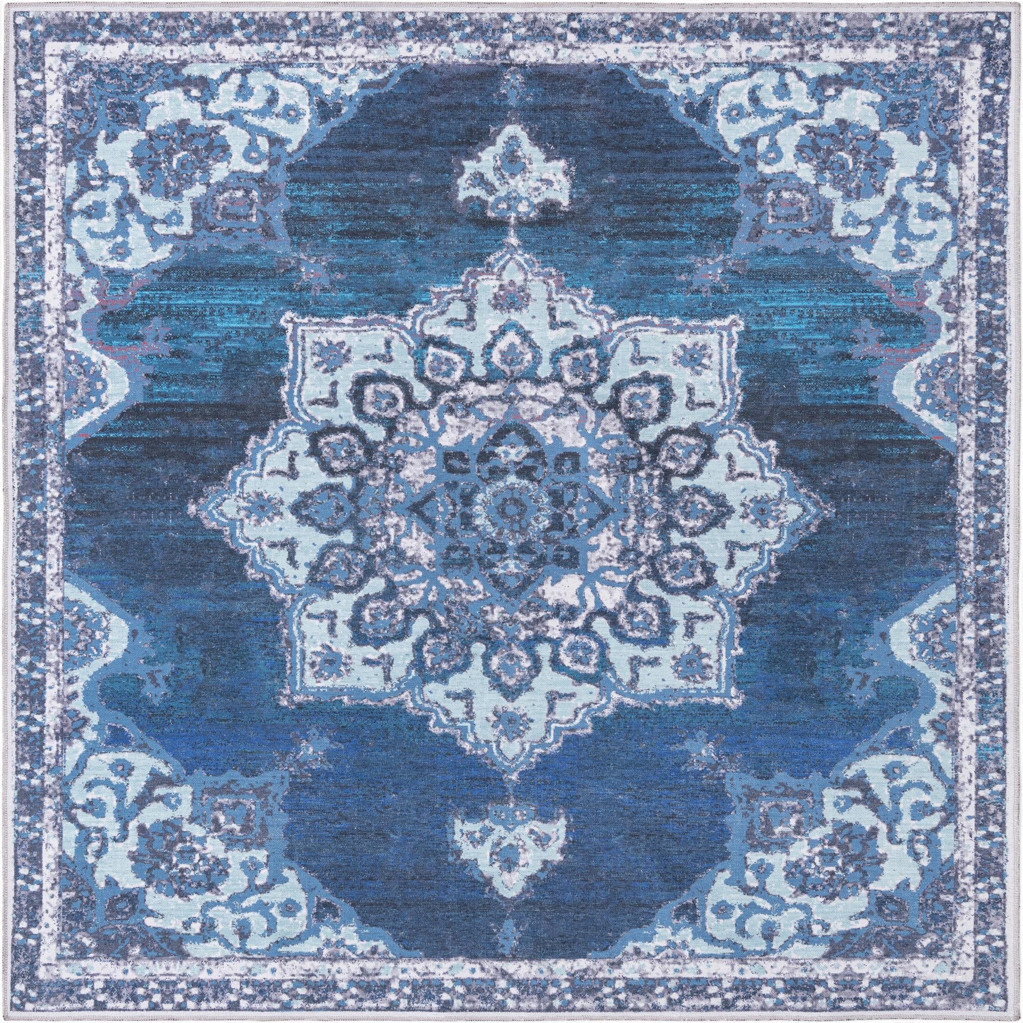  7' 3 x 7' 3  Washable Francesca Square Rug