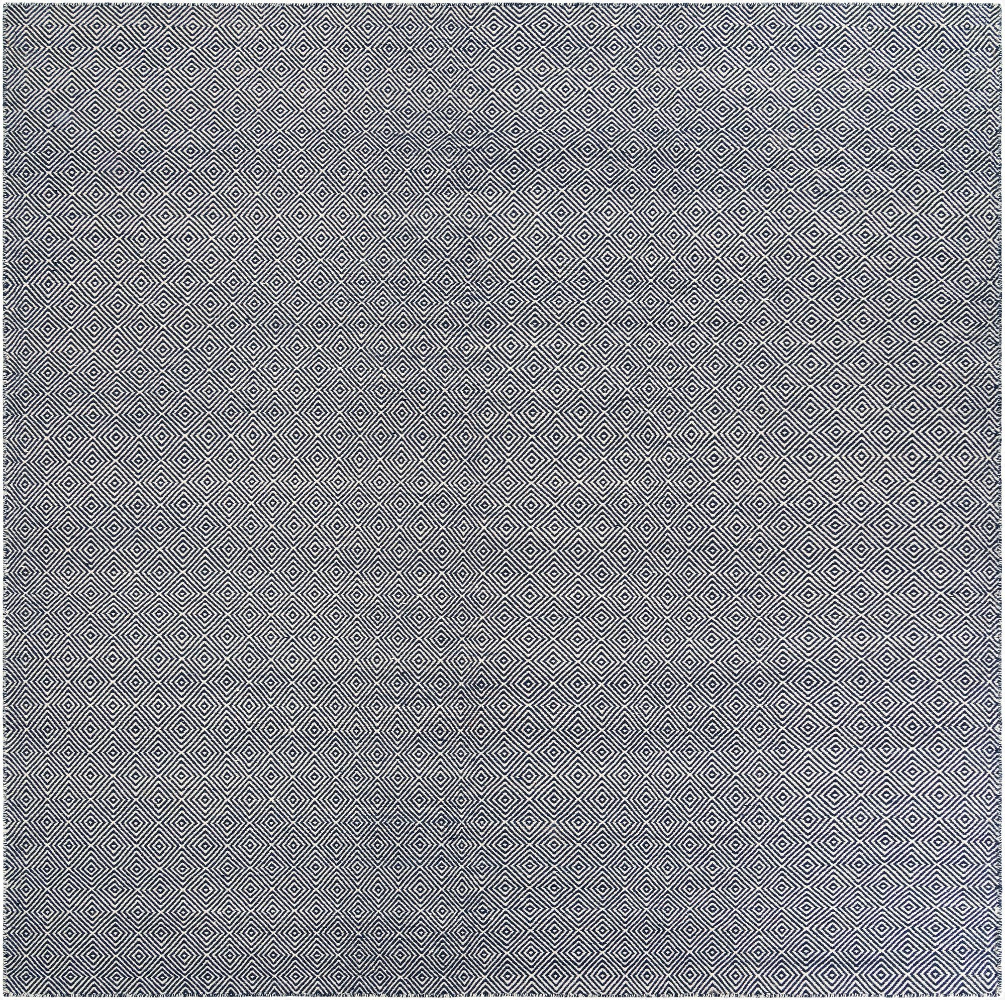  10' x 10'  Hand Woven Geo Trellis Flatweave Square Rug