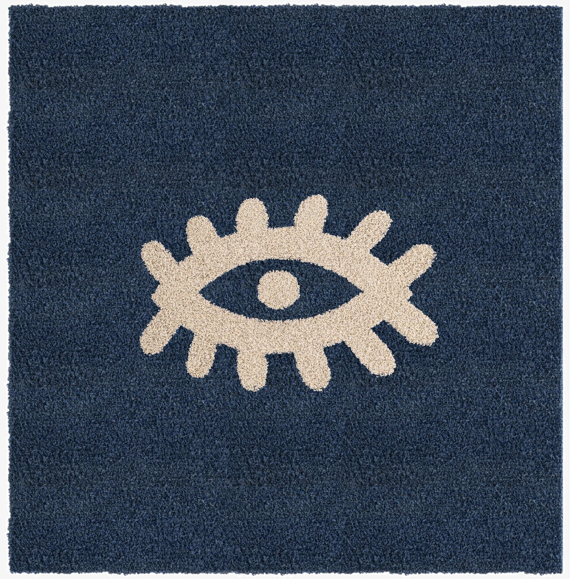  4' x 4' Handtufted Wool Square Rug