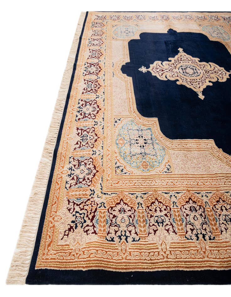 Detail image of  8' 2 x 8' 2  Hand Knotted Kerman Wool Square Rug