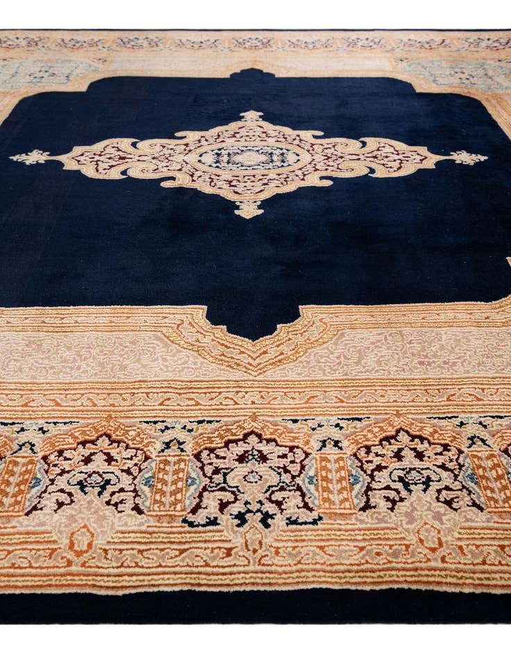 Detail image of  8' 2 x 8' 2  Hand Knotted Kerman Wool Square Rug
