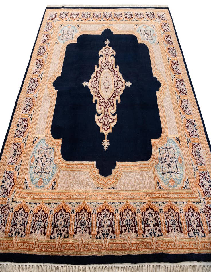 Detail image of  8' 4 x 8' 4  Hand Knotted Kerman Wool Square Rug