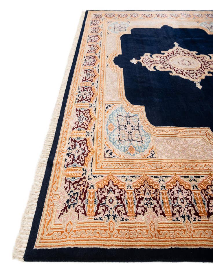 Detail image of  8' 4 x 8' 4  Hand Knotted Kerman Wool Square Rug