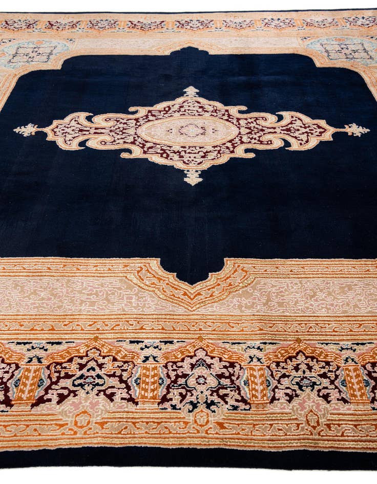 Detail image of  8' 4 x 8' 4  Hand Knotted Kerman Wool Square Rug