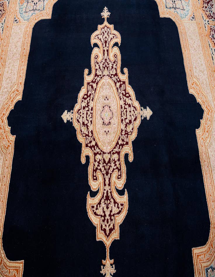 Detail image of  8' 4 x 8' 4  Hand Knotted Kerman Wool Square Rug