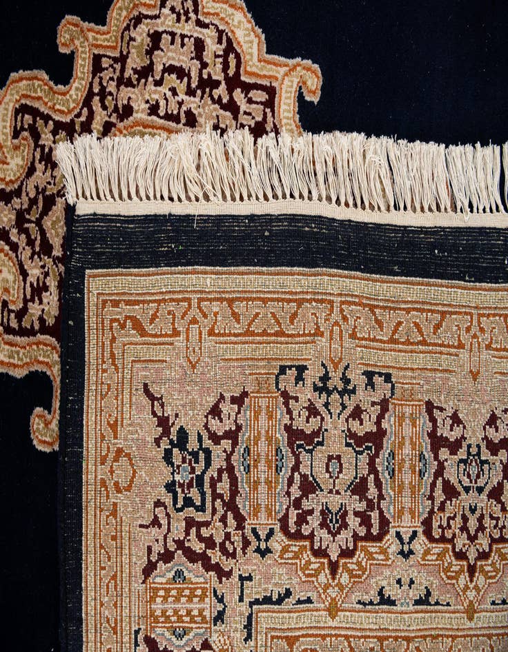 Detail image of  8' 4 x 8' 4  Hand Knotted Kerman Wool Square Rug