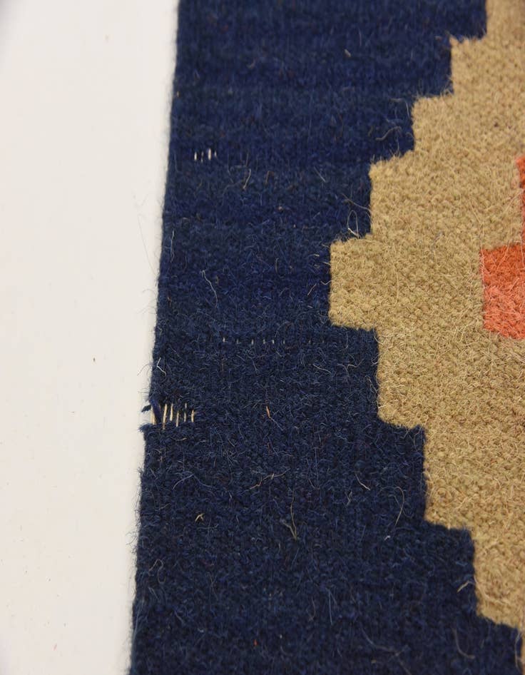 Detail image of  6' 6 x 6' 7  Hand Woven Kilim Dhurrie Wool Square Rug