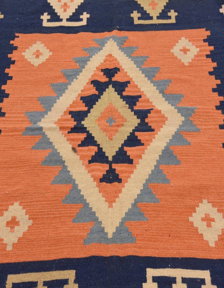 Detail image of  6' 6 x 6' 7  Hand Woven Kilim Dhurrie Wool Square Rug