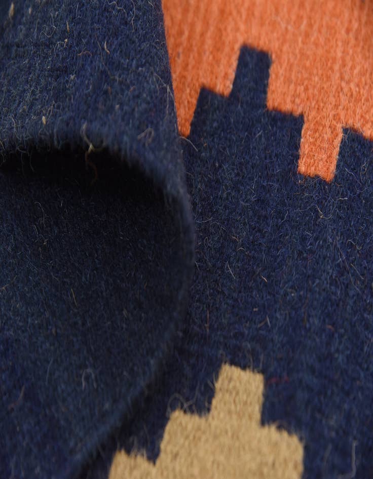 Detail image of  6' 6 x 6' 7  Hand Woven Kilim Dhurrie Wool Square Rug