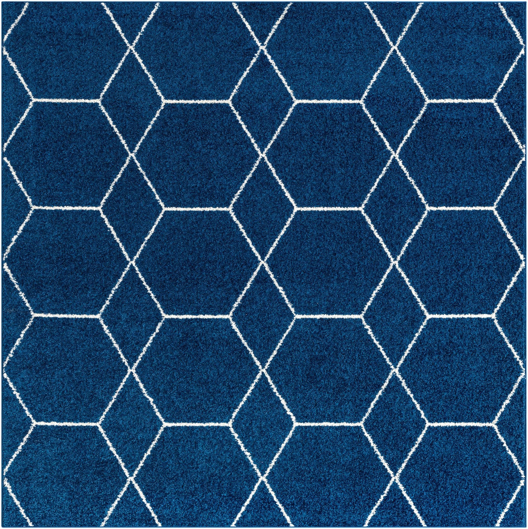  5' 3 x 5' 3 Lattice Frieze Square Rug