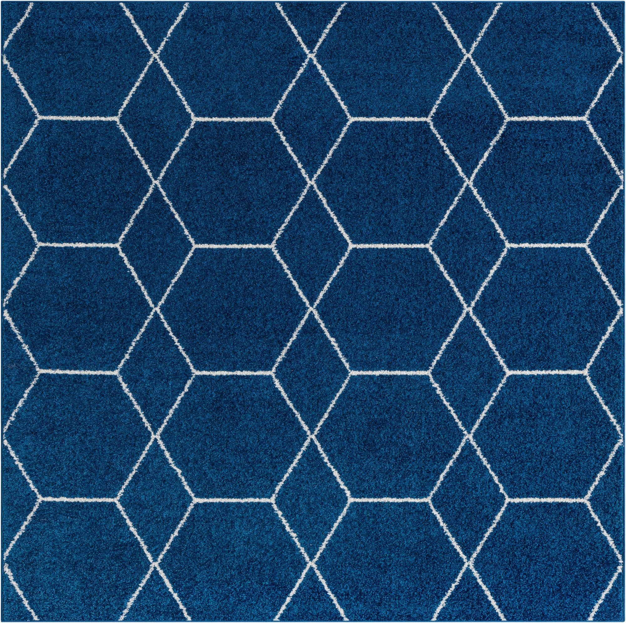  4' x 4' Lattice Frieze Square Rug