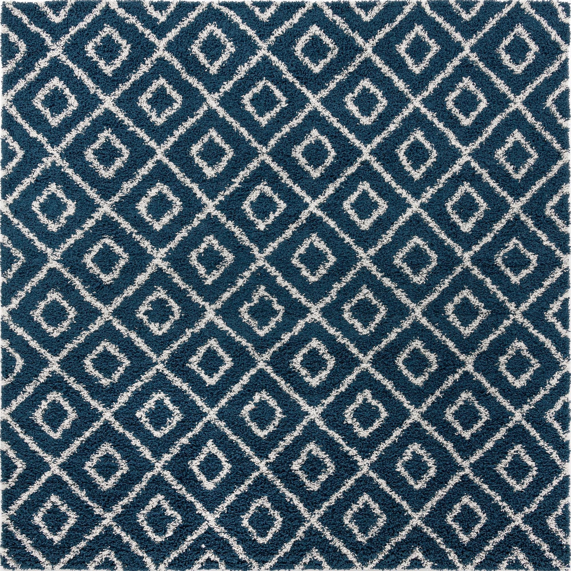  10' x 10' Lattice Shag Square Rug